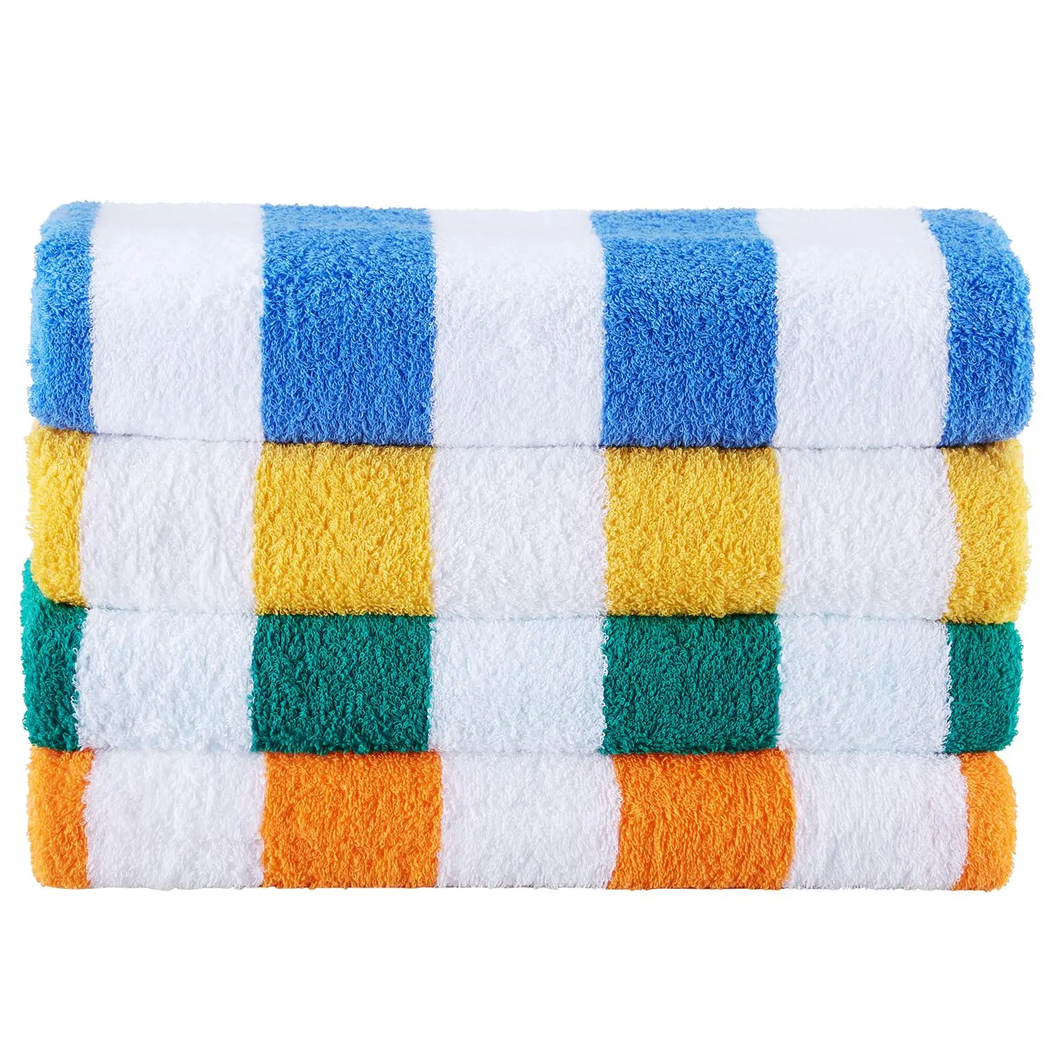 【SummerFinds】VEVOR Oversized Beach Towel 4 Pack 30x60 in Cabana Striped 100% Cotton Quick Dry Absorbent Soft & Durable for Vacation Swimming Beaches & Bathroom