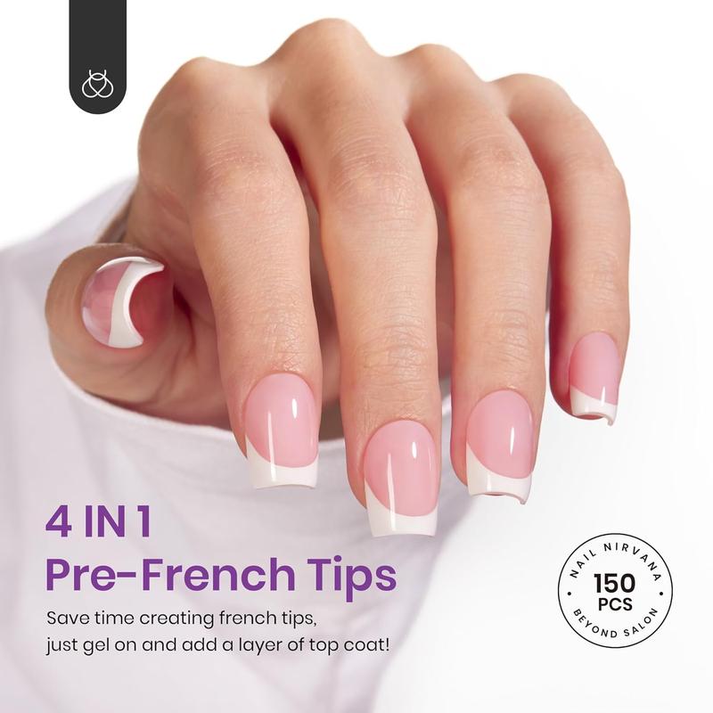 Beetles X Press Plus Press On Nails Tips, French Tip  Square/Squoval/Almond -No File Need DIY Manicure for Nail Extension Gifts for Women thick  press  nails acrylic #TikTokShopBacktoSchool