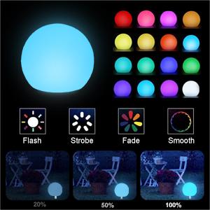 Hoodink 8-in Solar Globe Light Outdoor, Waterproof Solar Ball Light for Outside w/Remote, 16 RGB Color Changing Glowing Orb Lamp Landscape Lighting Mood Lamp w/Ground Stake for Garden Patio Yard Pathway Decor