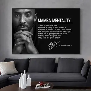 Sale off up to 50%] [No frame, Free Ship] Famous Basketball Star Poster Kobe Bryant MBA Spirit Memorial Hall Black and White Wall Poster, No Frame_1