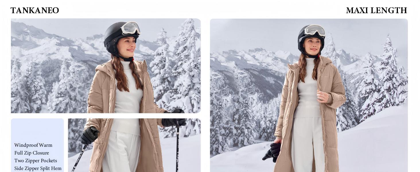 Tankaneo Women Long Quilted Coat Hooded Maxi Length Long Sleeve Puffer Jacket Padded Coat Winter Outerwear #Coldweather #TikTokShopHolidayHaul #TikTokShopJumpstartSale