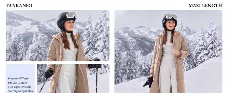 Tankaneo Women Long Quilted Coat Hooded Maxi Length Long Sleeve Puffer Jacket Padded Coat Winter Outerwear #Coldweather #TikTokShopHolidayHaul #TikTokShopJumpstartSale