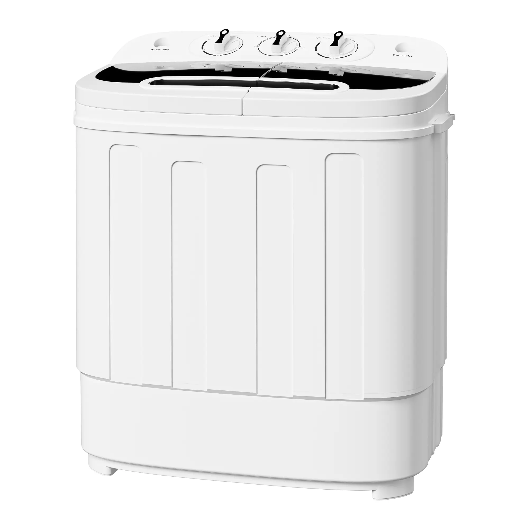 Segawe Twin Tub Portable Wringer Washer with Spin Dryer - Quiet Motor, Lightweight Corded Plastic Unit, Small Footprint, Standard Plug, Customizable Timer Settings, 23"(l)x13.5"(w)x26"(h), Compact Washing Machine for Apartments, Dorm Rooms