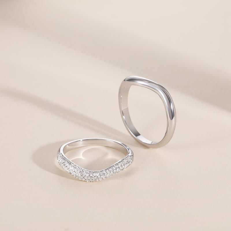 EAMTI × alexaa.romo Stackable Rings for Women 14K Gold Plated Stacking Cubic Zirconia Thumb Ring Set Trendy Statement Chunky Band Rings