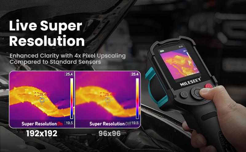 Mileseey TR10 Thermal Imaging Camera, Super Resolution 240 x 240,25 Hz Refresh Rate, Temperature Range -4°F to 1022°F,2.8-Inch LCD Display, 10-Hour Battery Life, Handheld Infrared Imager for Home Detector,Perfect New Year Gift Idea