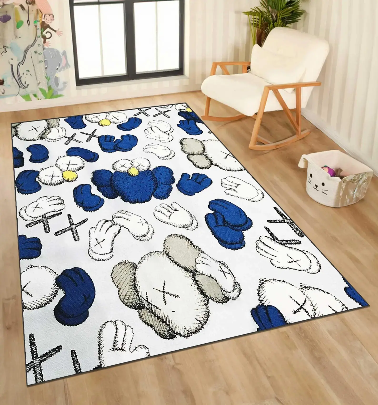 Hypebeast Bearbrick Area Rug - Machine Washable Household Textile, Trendy Decor Piece, Ideal Gift Option