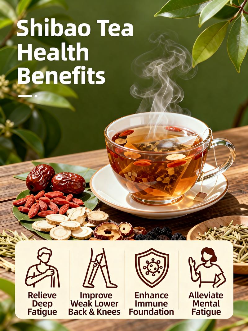 Ginseng Ten Treasures Tea 7.05oz/200g/bag 10g x 20 packets Natural Herbal Infusion for Health paper tea bags chinese tea body tea Herbal Kidney Cleansing Ginseng Tea Herbal Kidney & Liver Support Tea kidney cleanse