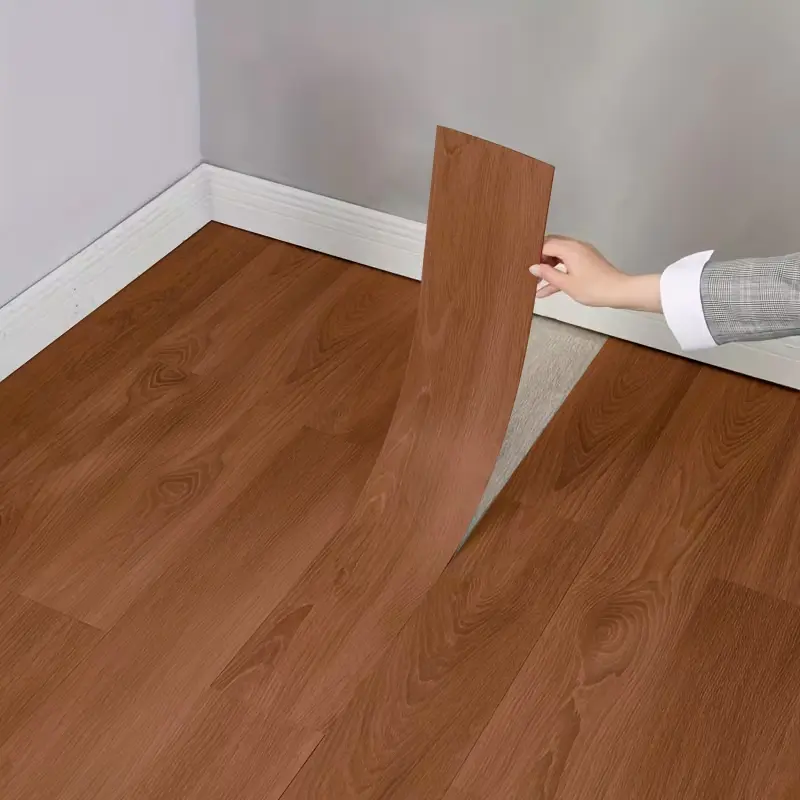 30pcs Glossy Durable PVC Material Self-Adhesive Wood Grain Floor Stickers, Durable Waterproof Oilproof Flooring Patchwork, Water Resistant Floors, Flooring Peel And Stick Waterproof, Universal Home Use