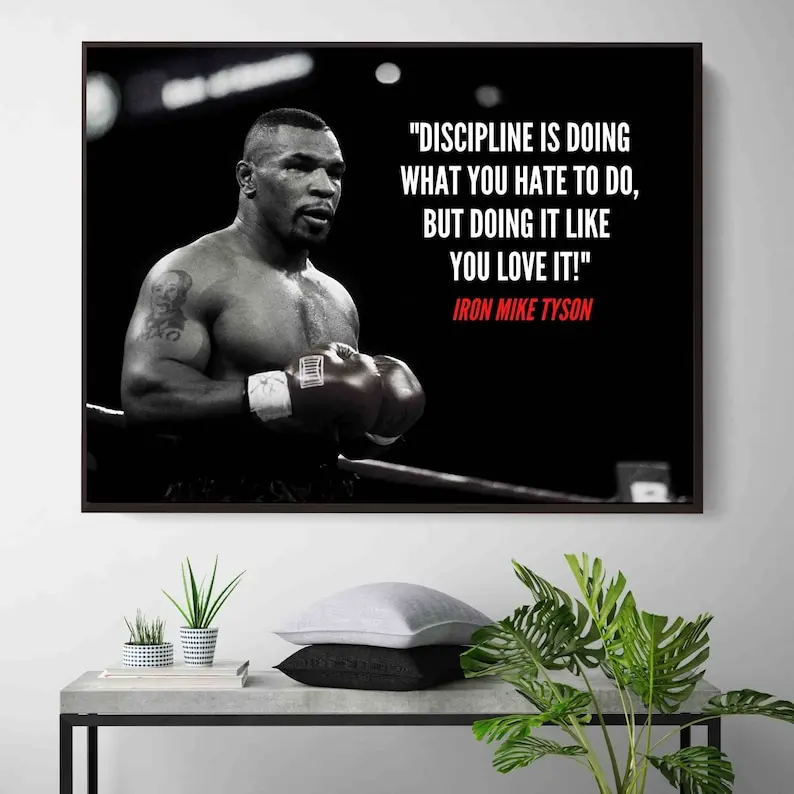 Mike Tyson Quote Poster,  Boxing Sport Art, Motivational Print, Quality Paper 8x12 to 27x40inch