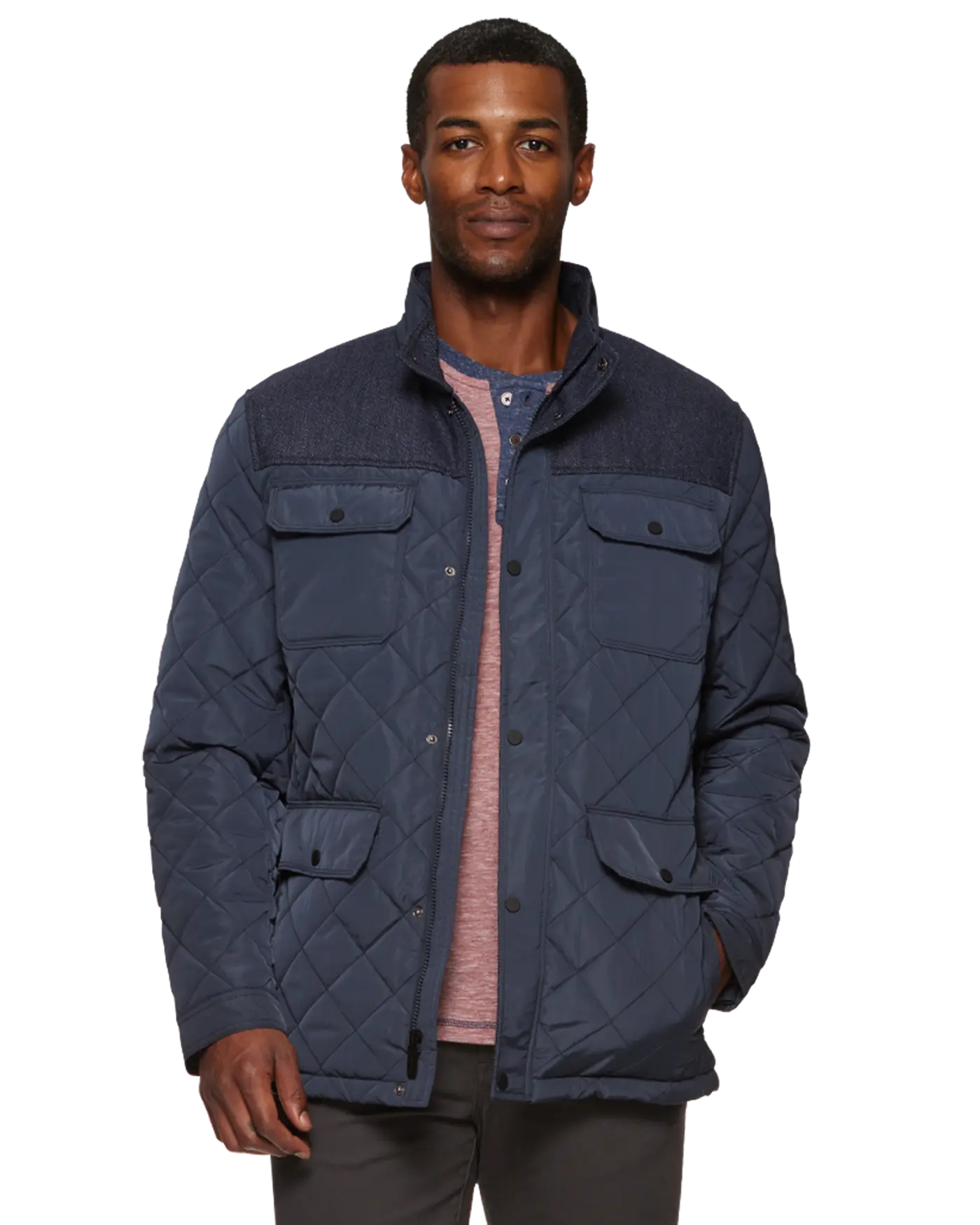 COLBY MIXED MEDIA QUILTED JACKET