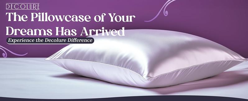DECOLURE 100% Pure Mulberry Silk Pillowcase – 30 Momme 6A Grade, Cooling, Anti-Frizz, Hypoallergenic, Hidden Zipper (Standard, Queen, King)