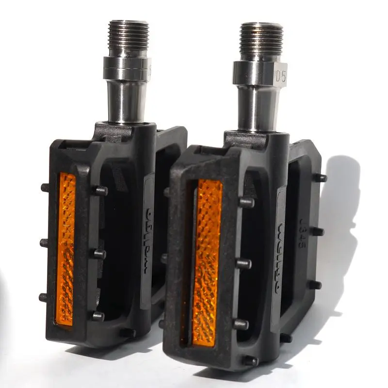 Wellgo J345B Carbon Fiber Bike Pedals, Ultralight Flat Cycling Pedals with 20 Anti-Slip Cleats and Sealed Bearings, 9/16" Thread for Road & Mountain Bikes, 20 Cleats Double Sided