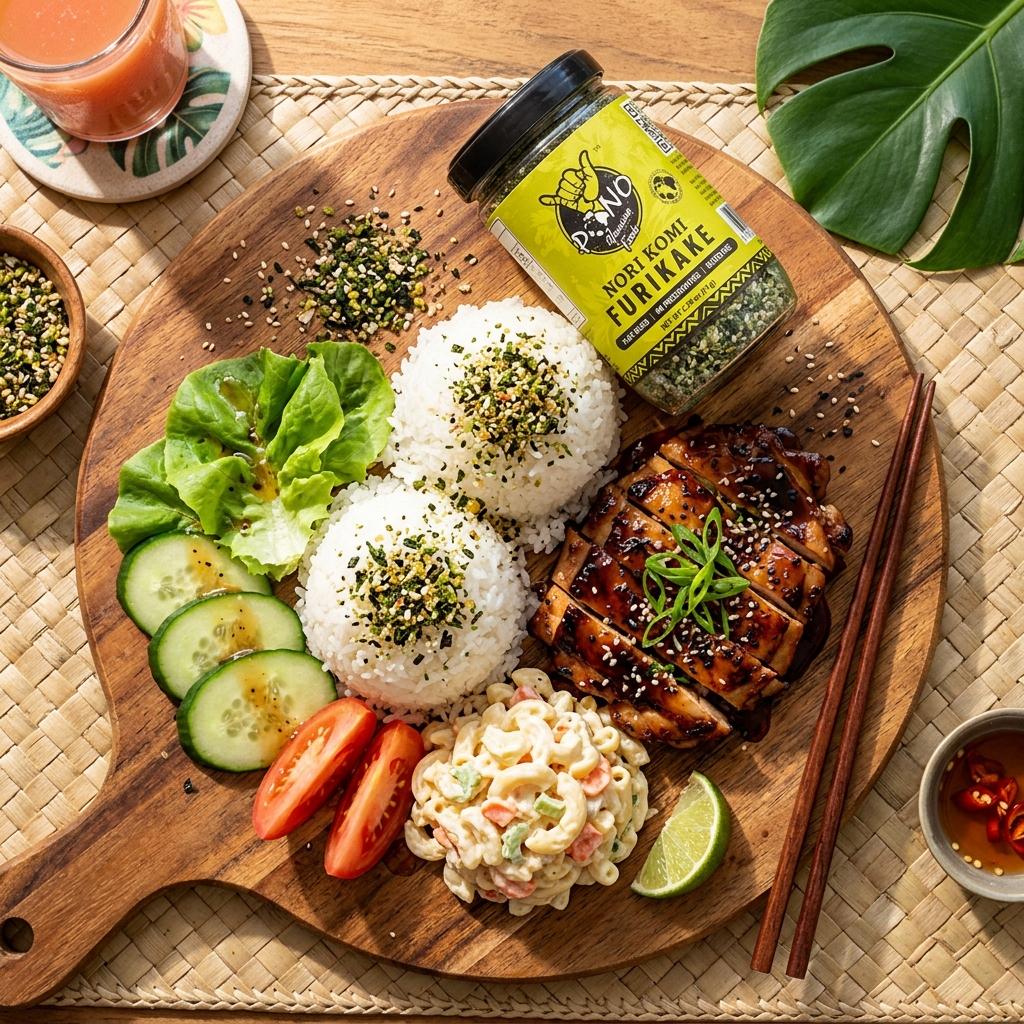 Pono Hawaiian Premium Made Nori Komi Furikake 1.1# Bulk 17.64oz Japanese Seasoning Topping Umami No Preservatives Non GMO Gluten Free No Artificial Colors