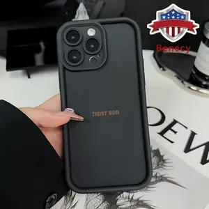 Trust In God Christian Pattern Man's Phone Case for iPhone 16 15 14 Pro Max 13 12 11 XR XS Plus E Shockproof Drop Protection Rugged Durable Silicone Cover Cellphone Protective Smartphone Casing