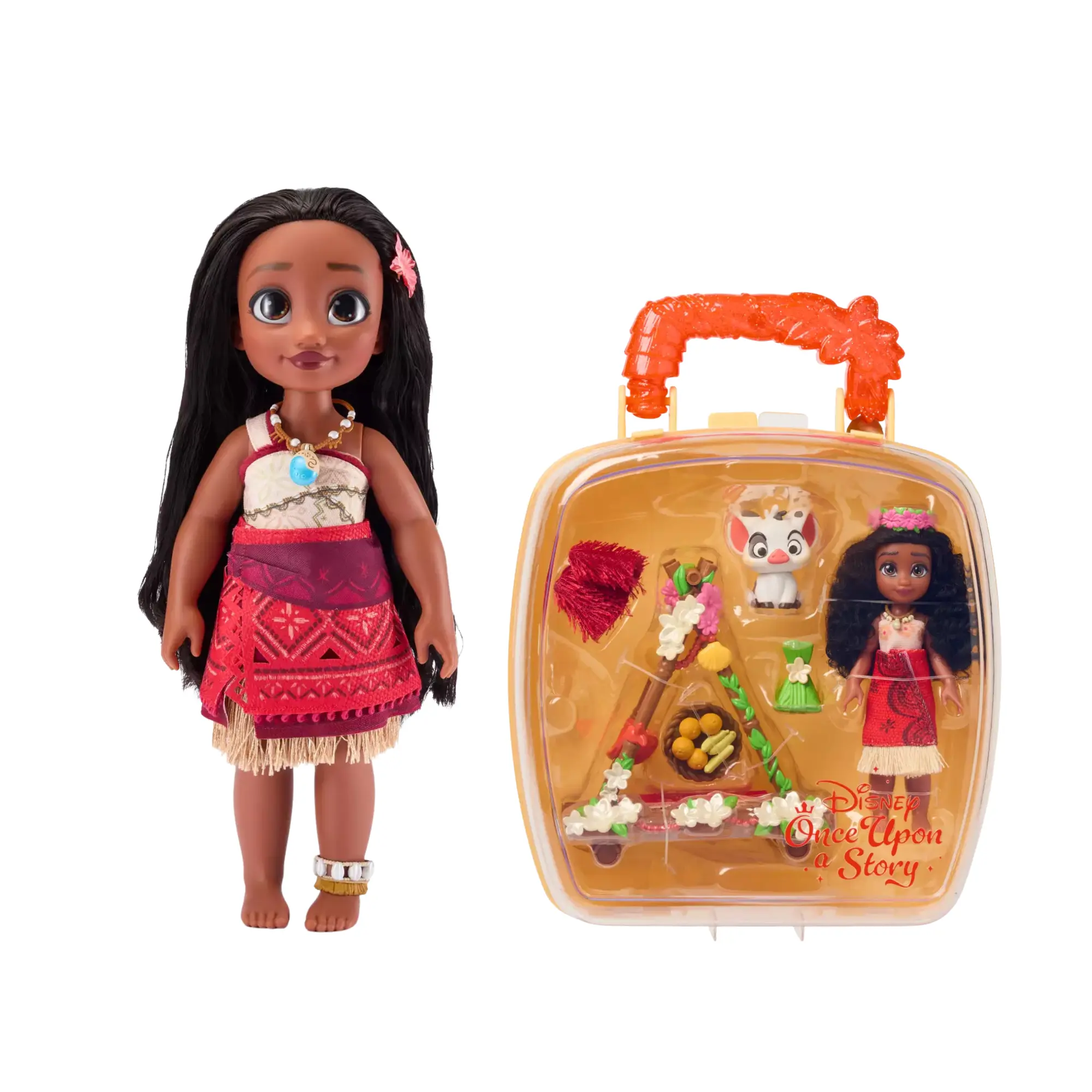 Disney Store Princess Once Upon a Story Doll 16" and Mini Doll Playset 5" | Moana, Rapunzel, Elsa, Ariel, Tiana, Belle