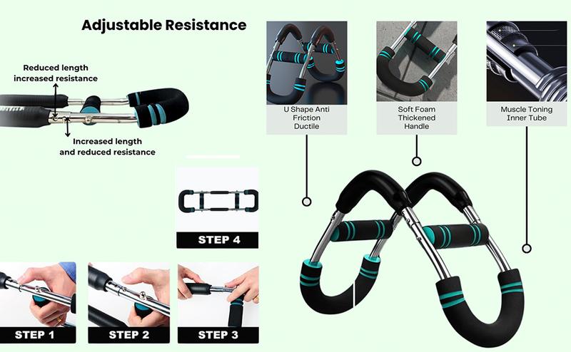 Nexpowx Arm Trainer, Adjustable Chest Workout, Enhance Chest and Arm Muscles Men's Fitness Trainer, Detachable Portable Spring Resistance Home Fitness Equipment