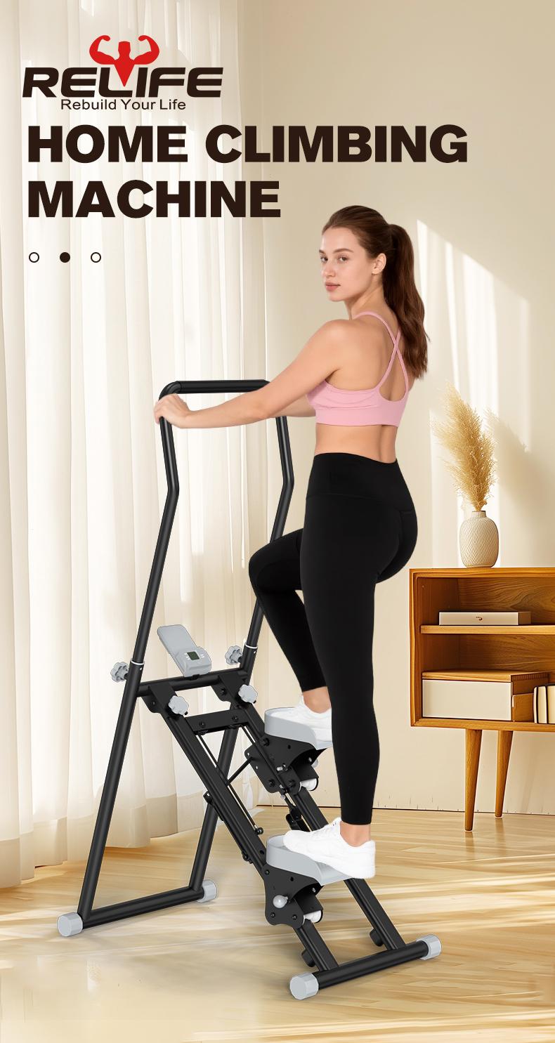 Relife sports Stair Stepper with Adjustable Handlebar/Pedal 300LBS Capacity Climber Machine for Home Workouts New Version Compact Folding Stair Climber with Extended Step Range for Full-Body Workout for Home Gym Exercise