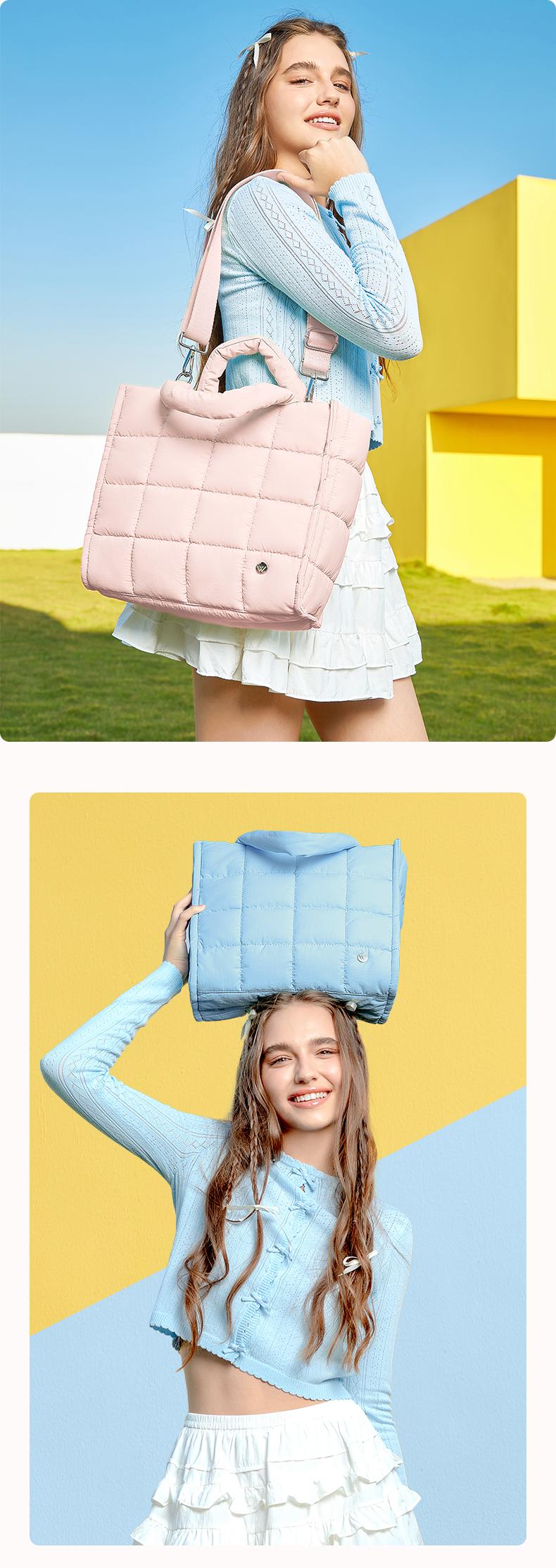 WESTBRONCO Bubble Puffer Tote Bag 2026 Spring Trendy Viral Quilted Crossbody Purse Fashion Bag for Women Mom Shoulder Handbag Work University Diaper Bag Durable Waterproof Bag Travel Essentials Purse Gift for her TikTokShopStockUp