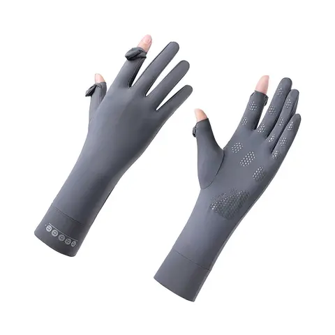 Women's Sunscreen Gloves Summer Anti-Slip, UV Protection, Extended Wrist, Touchscreen, Ice Silk, Driving and Cycling Sunscreen Gloves