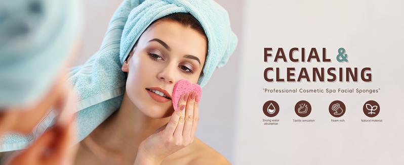 LMMAKE Natural Facial Cleansing Sponges 20pcs Heart-Shaped Puffs for Makeup Removal & Gentle Exfoliation Chemical-Free 100% Natural Material for Sensitive Skin Care Perfect for Travel Daily SPA Rituals & Eco-Conscious Beauty Regimens