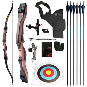 Sanlida Noble Standard Target Archery Beginner Recurve Bow and Arrows Kit for Adult and Youth, kids,48/54/62/66/68/70 Inch Wooden Takedown Recurve Bow Package for Training, Practice & Competition - RH Only