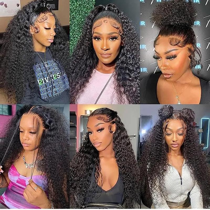 Bling Hair 36 38 Inch Water Wave 13X4 Transparent Lace Front Wigs Water Wave 13X6 Frontal Wig Hd Lace Human Hair 180 Density Wigs Natural Hairline For Black Women