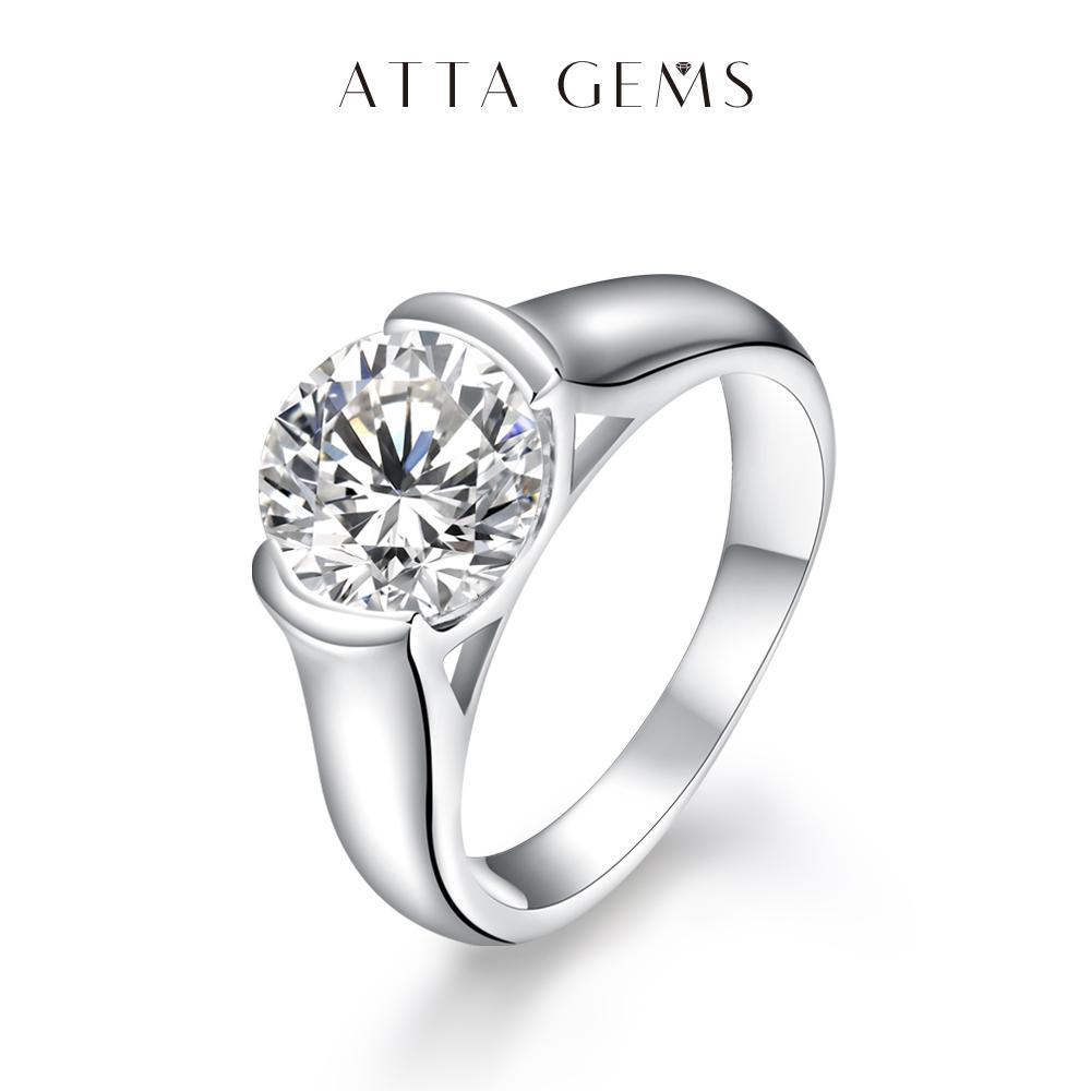 Classic Ronud Cut 3.0ct-2.0ct Synthetic Moissanite Ring for Women 925 Sterling Slver Engagement Wedding Fine Jewelry Gift R113 SpringStatements