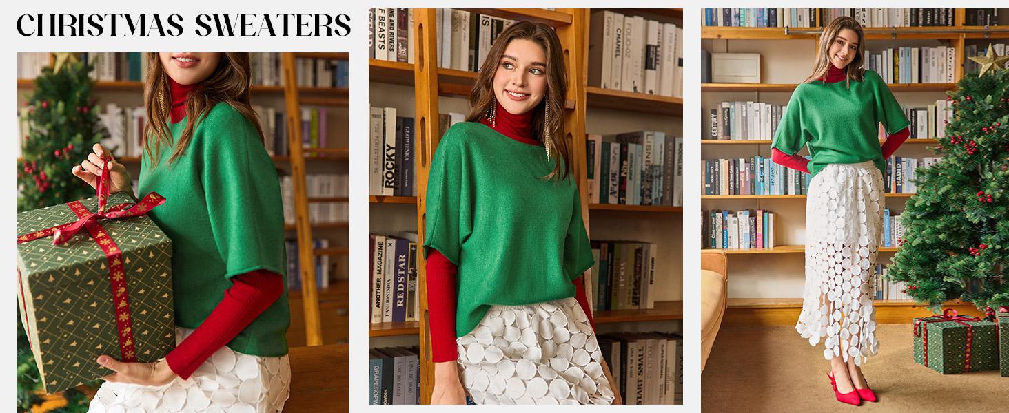 Cicy Bell Womens Half Sleeve Sweaters Oversized Boat Neck Knitted Pullover Sweater Trendy Casual Loose Fit Fall Tops