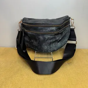 The Roni Nylon Crossbody - Dark Grey / Black Acid Wash