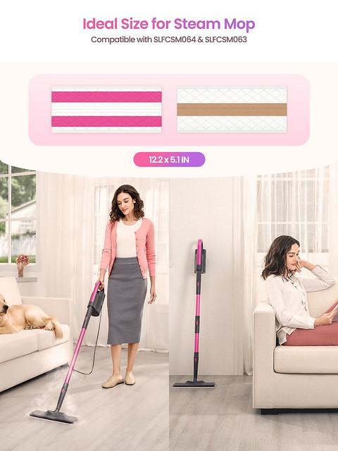 Schenley Disposable Pads for Hestia Steam Mop - 24-Pack Included, High-Quality Disposable Cleaning Pads