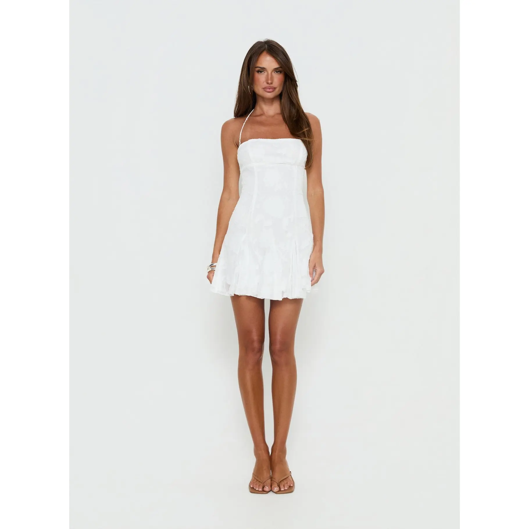 duran pleated mini dress Kelza Pleated Mini Dress in Ivory
