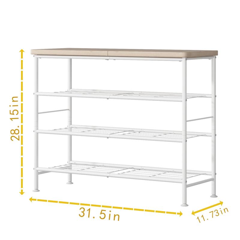 Shoe Rack Organizer, 4-Tier Large Capacity Shoe Rack for Closet, 16 Pairs Shoe Storage Shelf with MDF Top Board, for Entryway, Garage, Bedroom, Cloakroom Deals For You Days