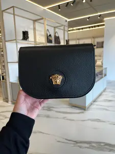 Pre-owned VERSACE FINAL SALE Crossbody Bags BRAND NEW VERACE Medusa Calfskin Round Crossbody Black