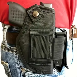 snap closure 9mm Holster with Magazine Pocket - IWB/OWB Concealed Carry, Durable Nylon Material, Waterproof Suitable for Hunting and Fishing