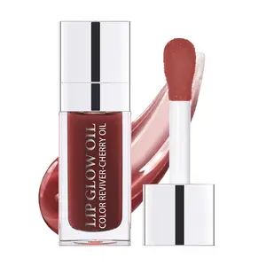 Brown Hydrating Lip Glow, Moisturizing Gloss, Plumping Oil Gloss, Non-Sticky Long Lasting, Transparent Tinted, Reduces Lip Lines