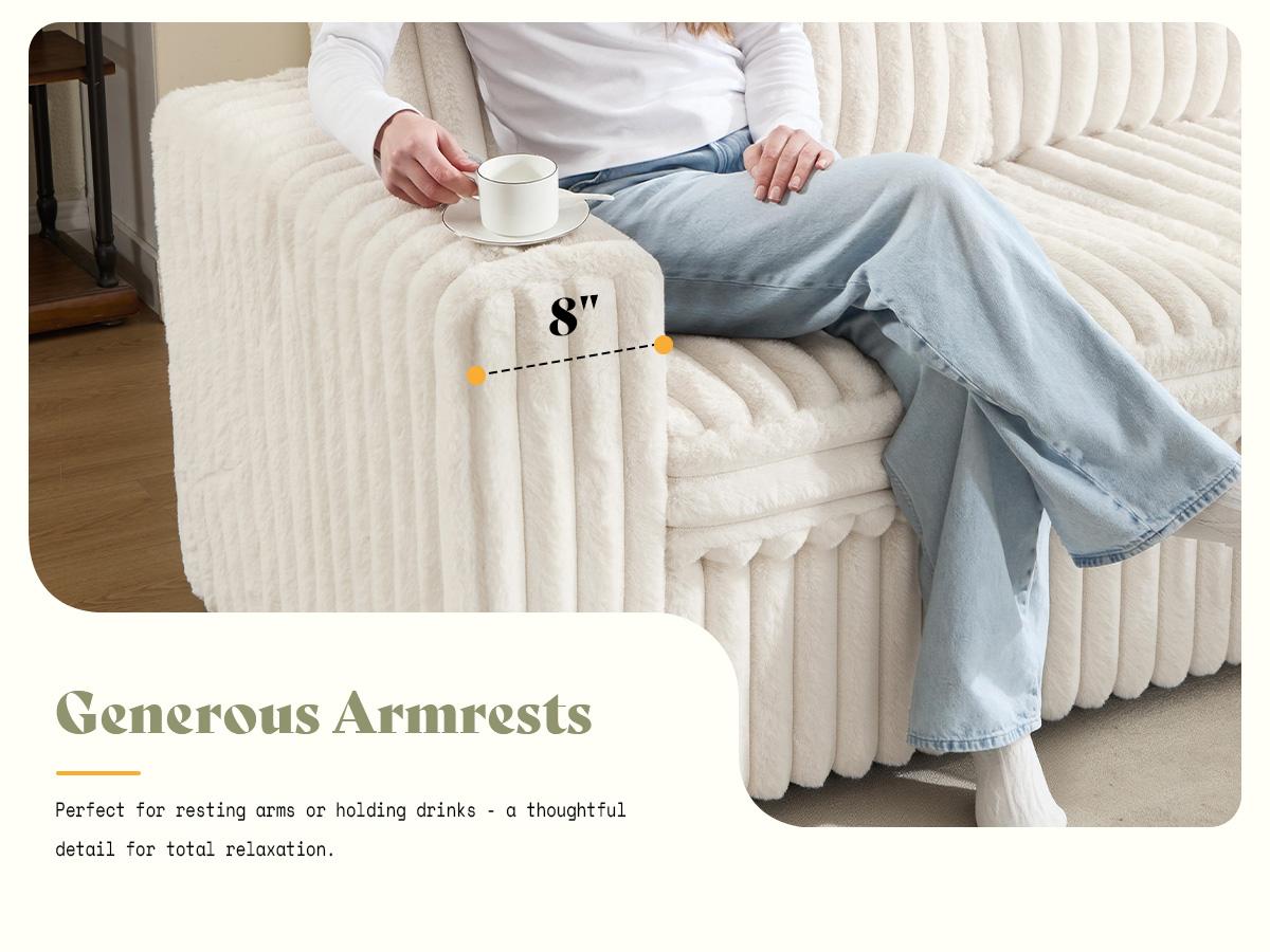 [Ships in 3 Boxes] AMERLIFE 129 Inch Sectional Couches for Living Room, Sectional Couch with Storage & Ottoman, Modular Sectional Sofa Converts to Sleeper, Cloud Couch Sectional for Large Space