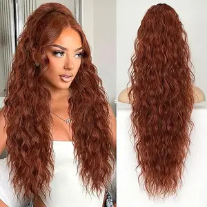 Ponytail Extension 26 Inch Drawstring Curly Ponytail for Women Ginger Curly Wavy Pony Tail Hair Extensions Long Synthetic Hairpiece for Daily Use
