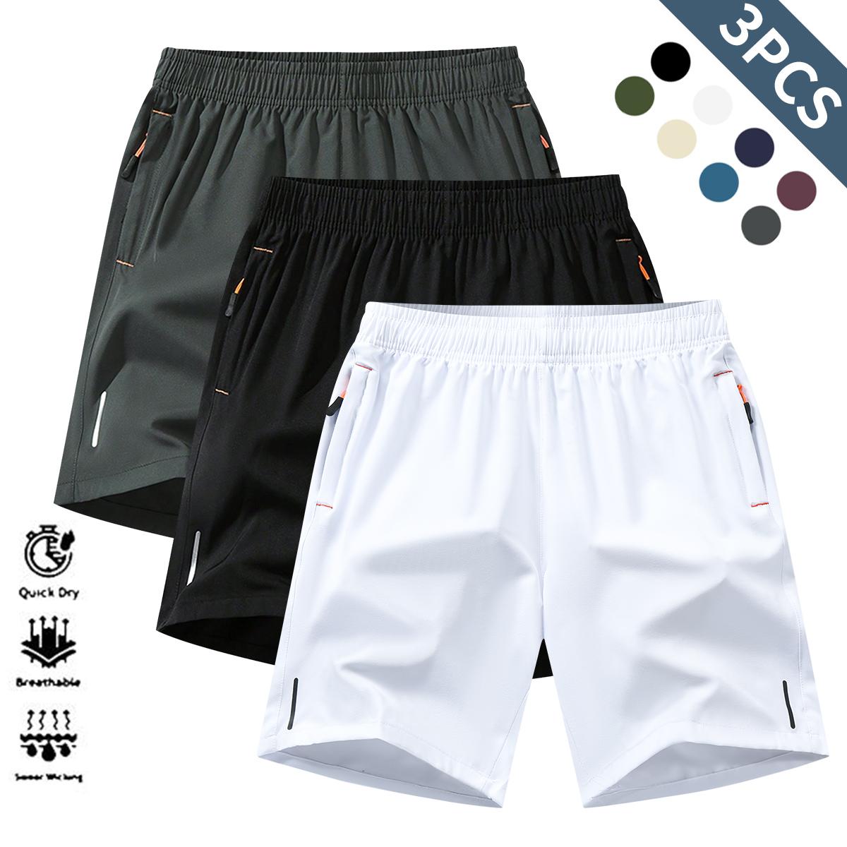 Breathable Moisture-Wicking Men’s Sports Shorts - Lightweight Textured Fabric for Summer Running & Gym - Wrinkle-Resistant Reflective Performance Wear