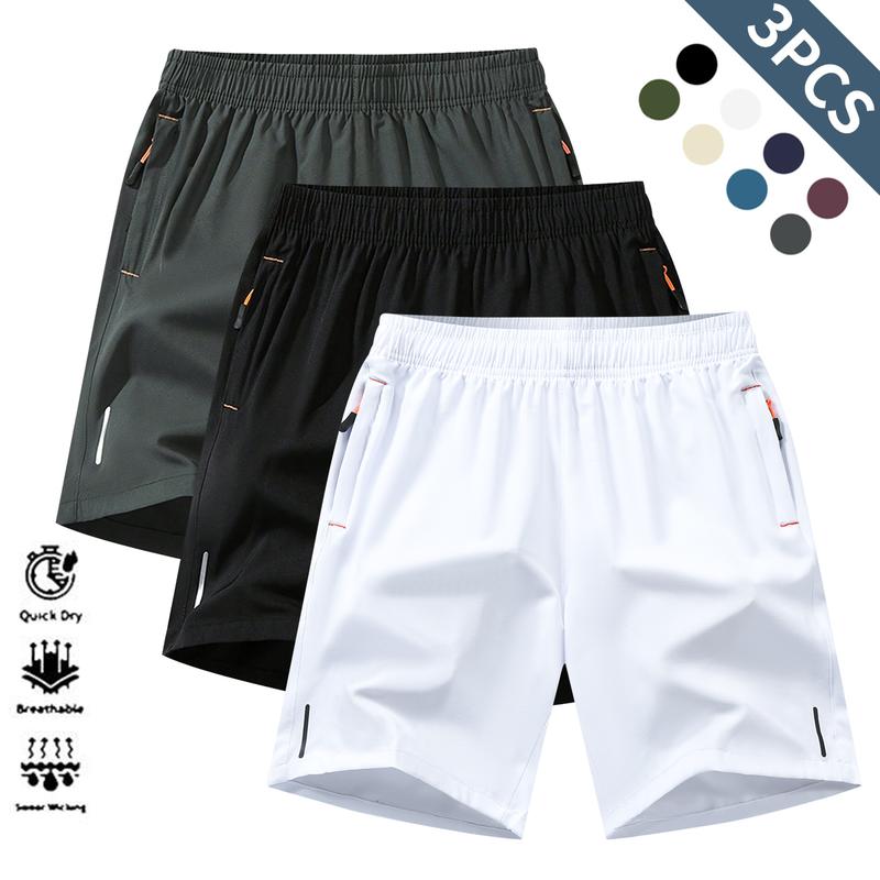 Breathable Moisture-Wicking Men’s Sports Shorts - Lightweight Textured Fabric for Summer Running & Gym - Wrinkle-Resistant Reflective Performance Wear