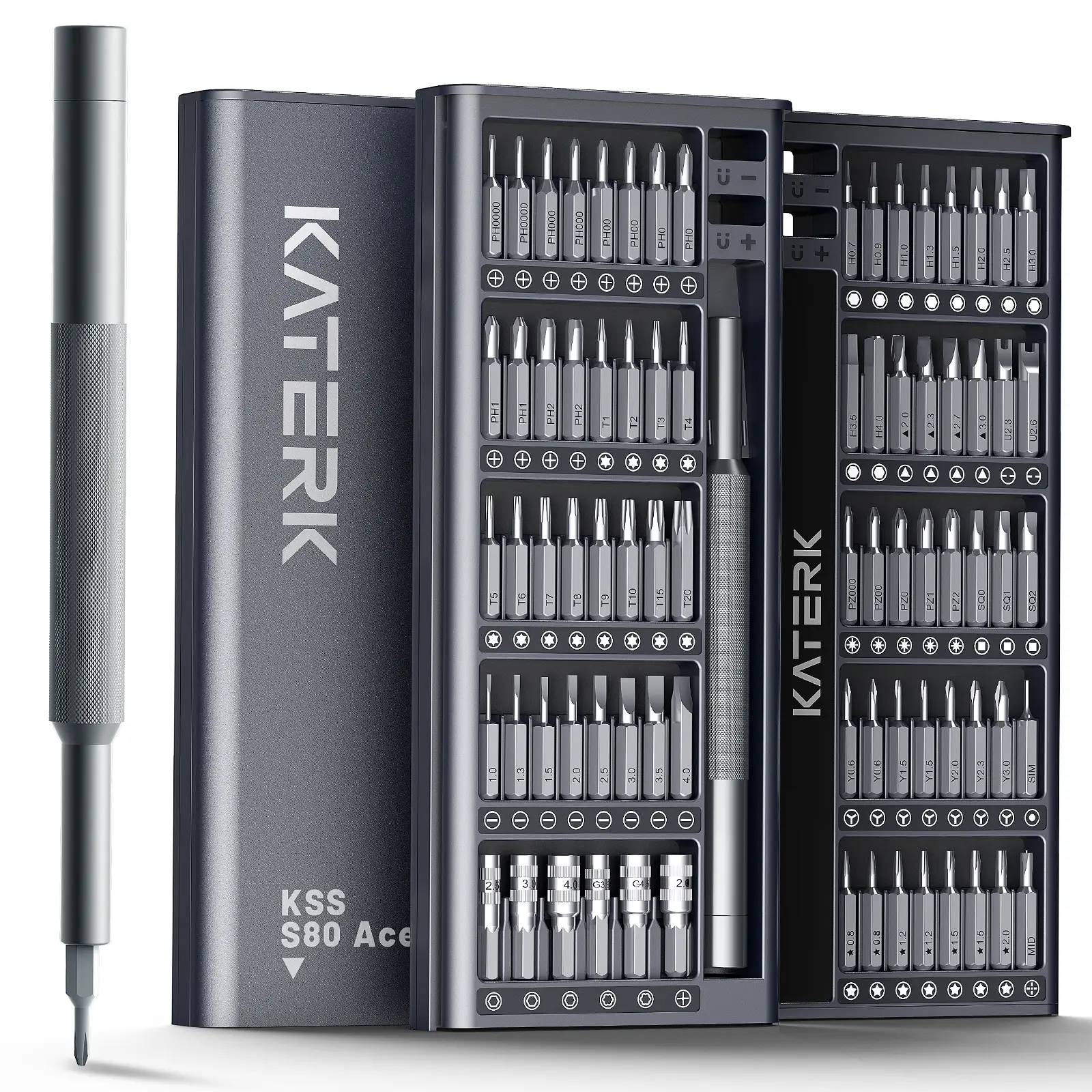 KATERK Precision Screwdriver Set with Magnetizer-Demagnetizer, Mini Repair Tools and Gadgets Kit for Phones, Computers