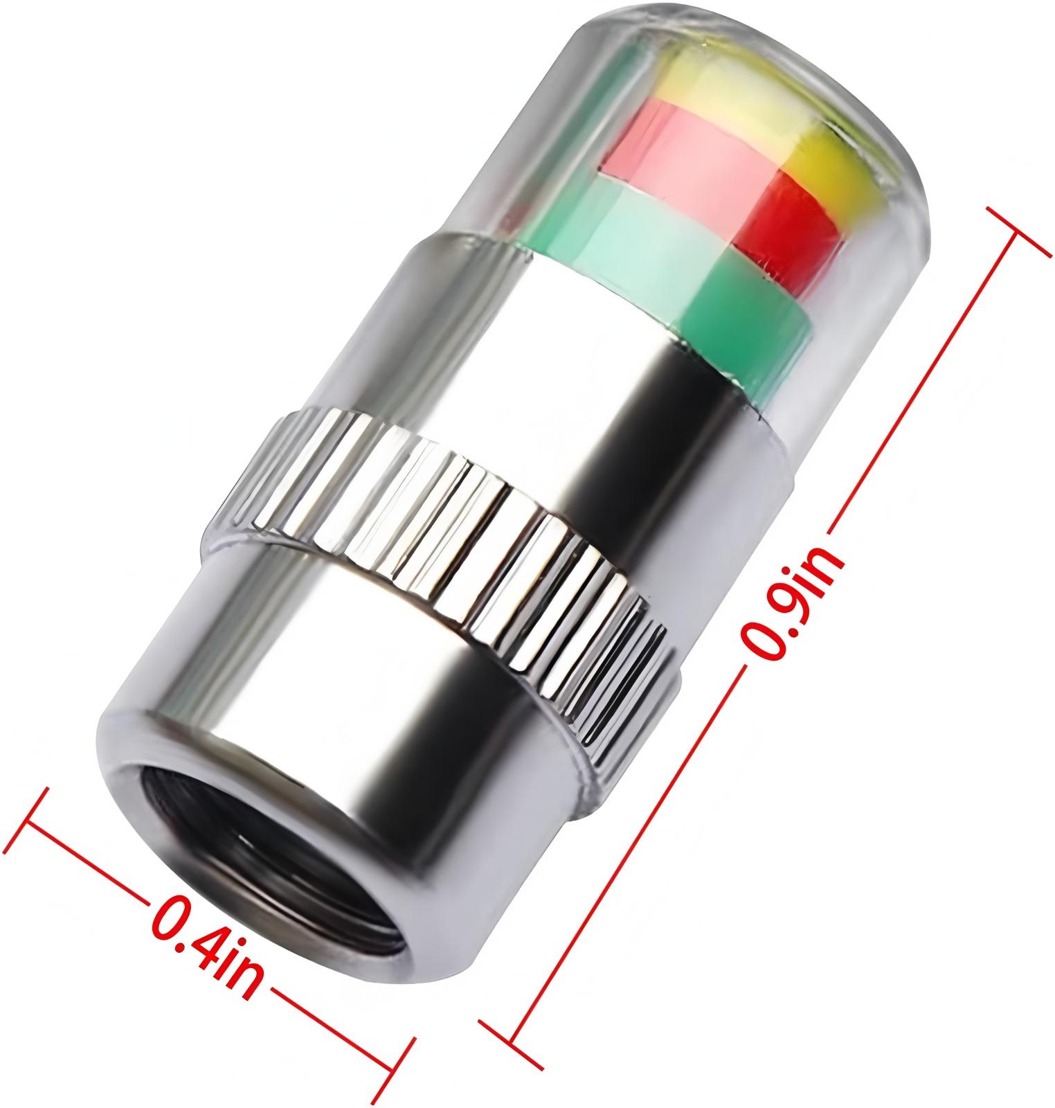 Car Tire Pressure Monitor Valve Stem Caps Sensor Indicator 4Pcs 3 Color Eye Alert for Vehicle Safety and Fuel Efficiency Car Tire Inflator