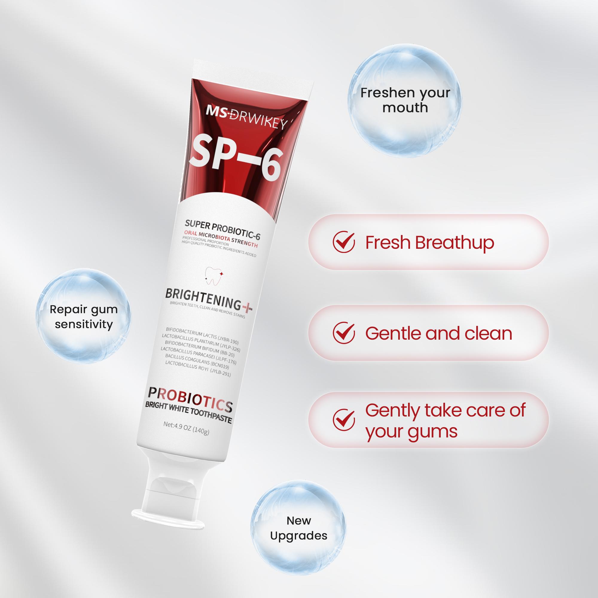 MSDRWIKEY SP-6 Toothpaste Set | Probiotic Formula for Enamel Repair & Long-Lasting Fresh Breath