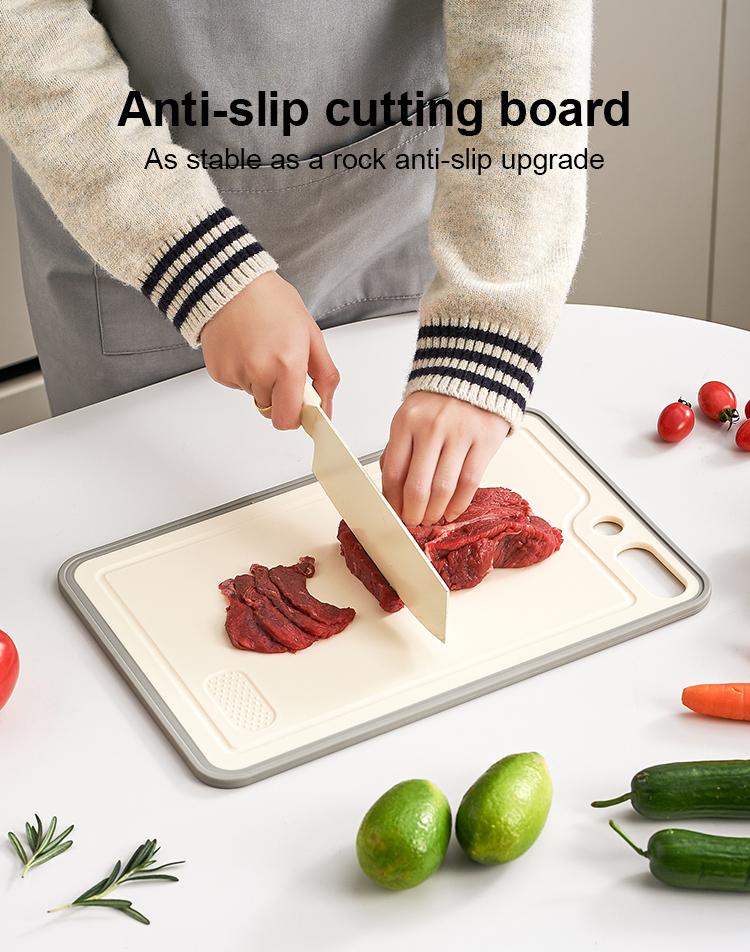 UFORU Plastic  Chopping Board,Kitchen-Safe, BPA-Free, Non-Slip Design, Ideal for Cooking and Camping, Dishwasher Safe, Double-Sided Use, Handle Included, Dimensions 15.8“ x 10.6” x 0.6", Stylish Kitchenware,