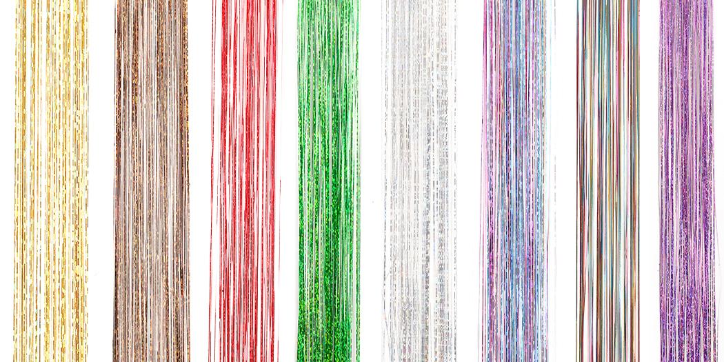 AISI HAIR 6 Pcs Clip-in Hair Tinsel Kit, 20 Inch Heat Resistant Glitter Tinsel Hair Extension Clips, Fairy Hair Sparkle Strands Festival Gift Party Dazzle Accessories for Women Girls Synthetic Hairpieces Synthetic Curly Wavy AISI HAIR 6 Pcs Clip-in Hair Tinsel Kit, 20 Inch Heat Resistant Glitter Tinsel Hair Extension Clips, Fairy Hair Sparkle Strands Festival Gift Party Dazzle Accessories for Women Girls Synthetic Hairpieces Synthetic Curly Wavy