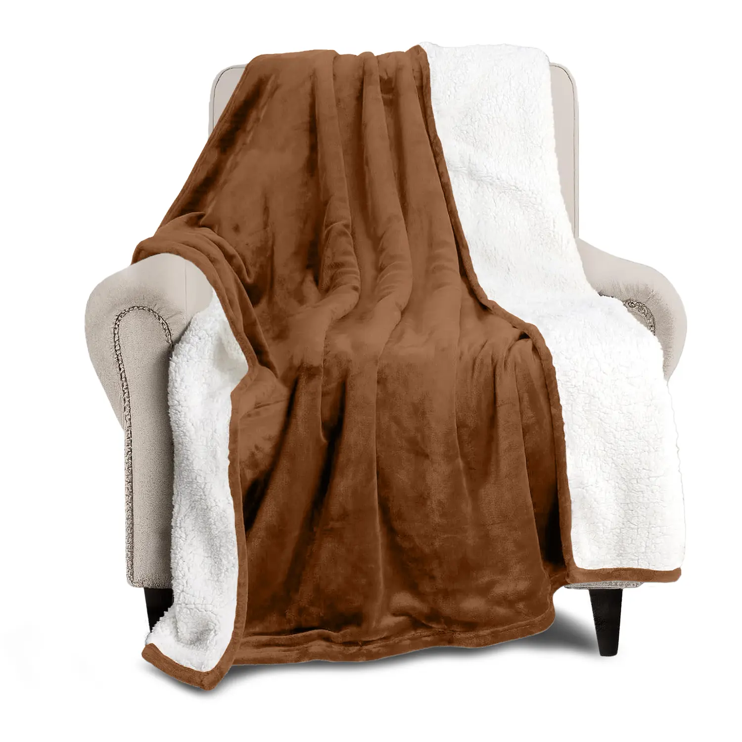 Imperial Homeware Sherpa Fleece Blanket, Dual-Layer 230 GSM Fleece and 180 GSM Sherpa, Warm Lightweight Throw for Bed, Sofa or Travel, Breathable Durable, King Queen Twin Throw Sizes, Easy Care