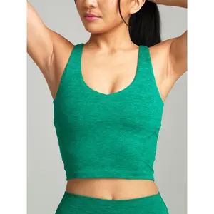 Dream Heather V Neck Tank - Heather Green