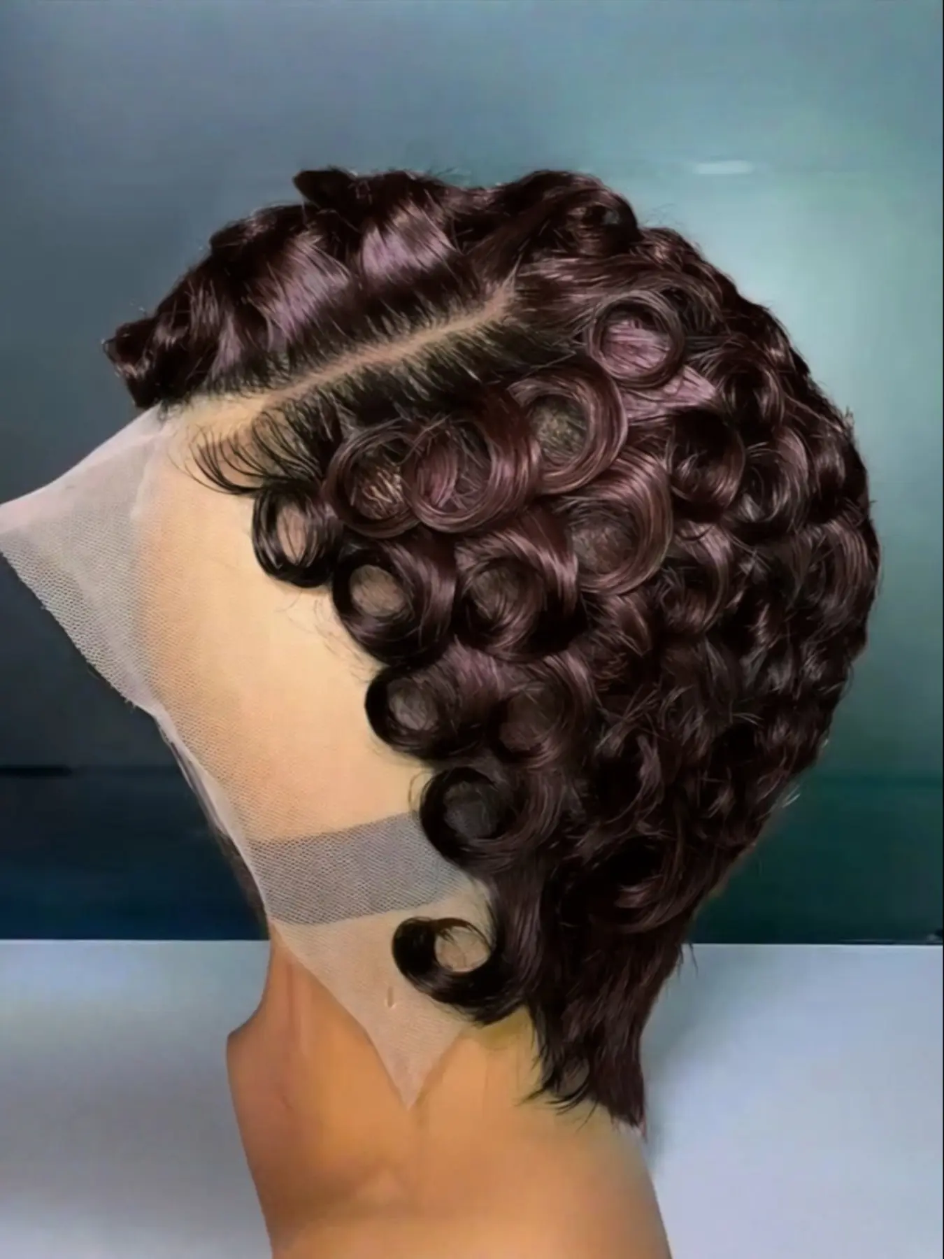 13x4 Lace Front Human Hair Wig, Short Curly Pixie Cut Wig, 180% Density Pre-Plucked Lace Frontal Wig for Women, Curly Hair Wigs