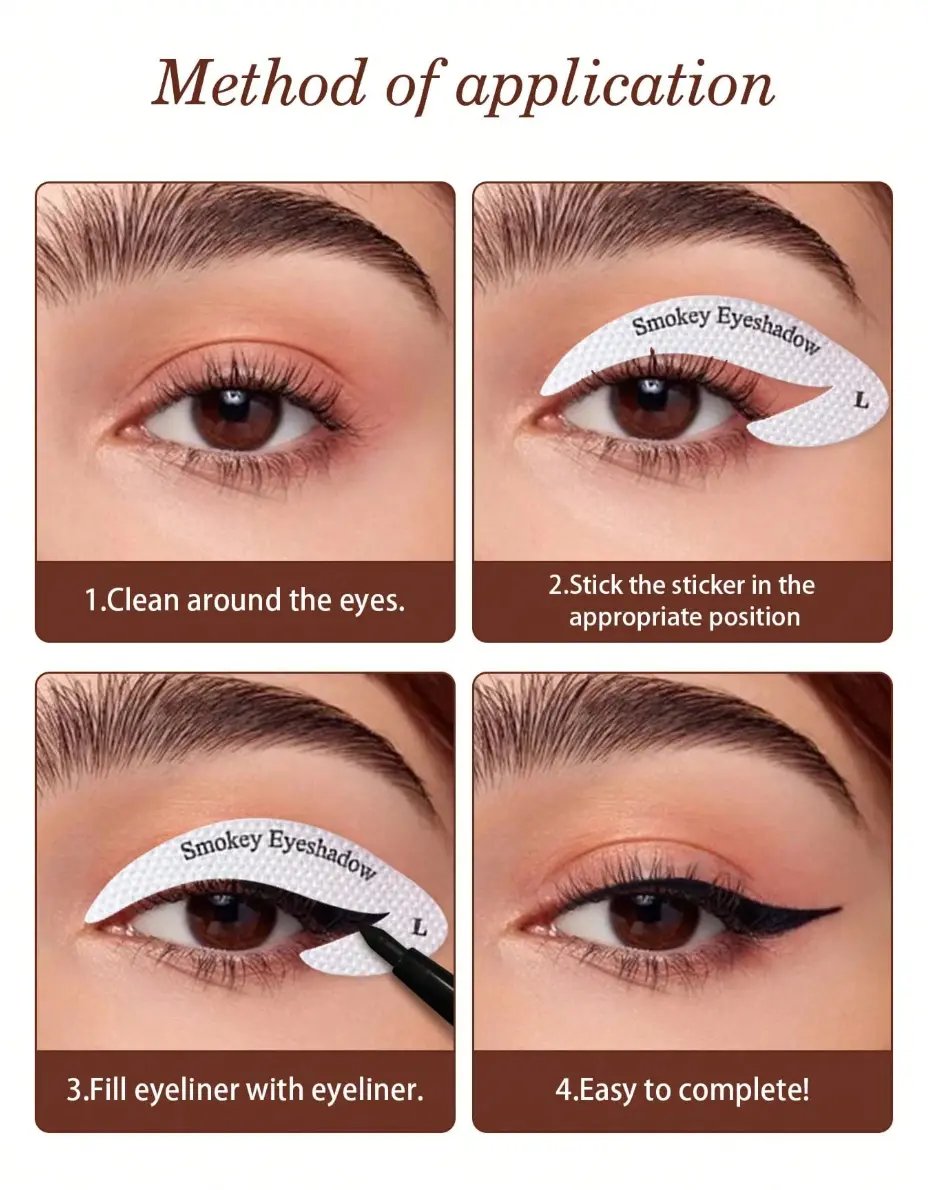 Effortless Winged Cat Eyeliner Template Stickers, Multi Style Eyeshadow Application Auxiliary Patches