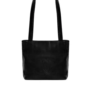 Pre-owned CHANEL Calfskin Shoulder Bags Coco Mark Tote Bag Authentic secondhand