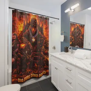 Big Fire Dino Squad Shower Curtain